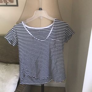 AE Gray & White Striped Tank